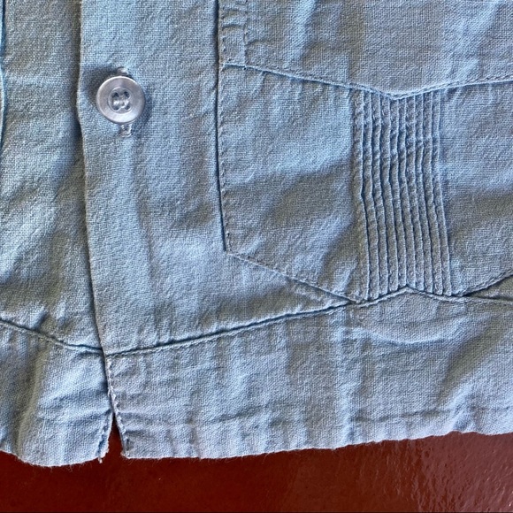 Kin Mayab Mayan Button Down Shirt Light Blue 2T - Picture 4 of 4